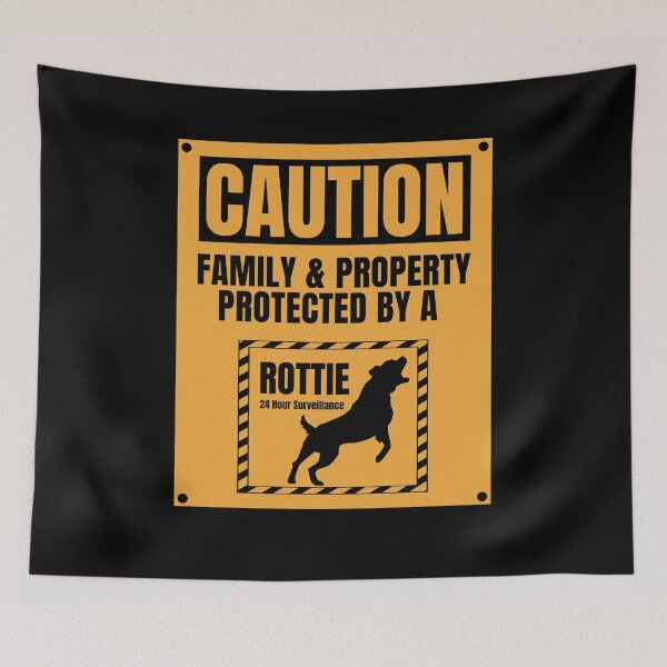 Item preview, Caution Family Protected by Rottie - Cool Rottweiler Shirt designed and sold by Guarddogdrive.