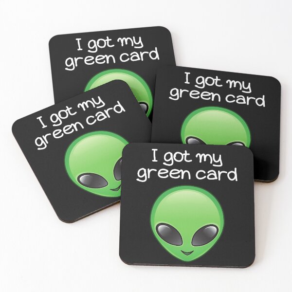 Item preview, I Got My Green Card Alien Funny Space Astronaut designed and sold by Two Left Hands Design.