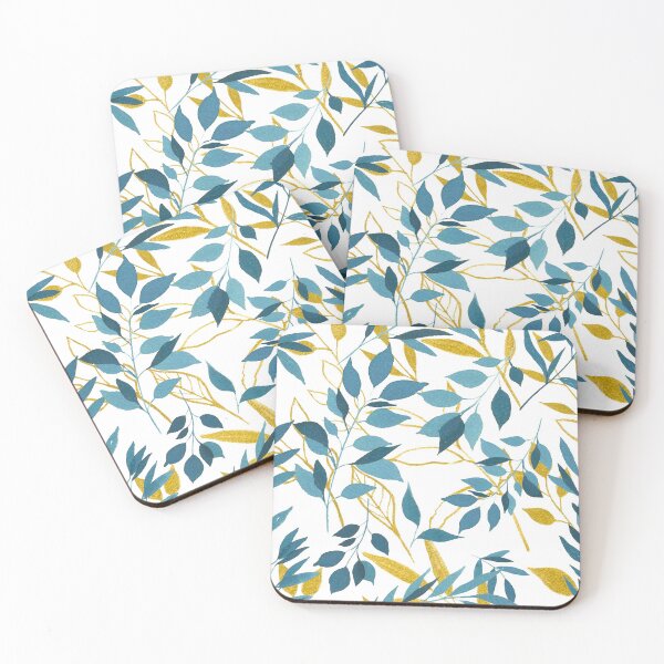 Item preview, Blue and Gold Leaves Pattern designed and sold by LoA-Lady.