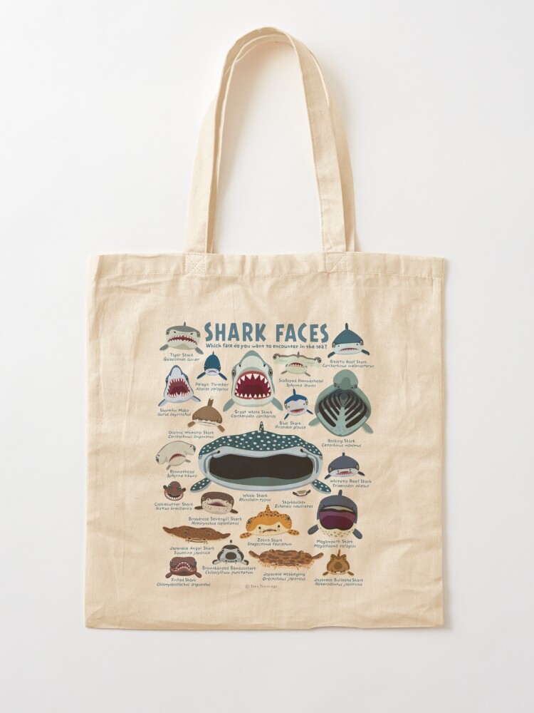 Cotton Canvas Sharks Tote Bag