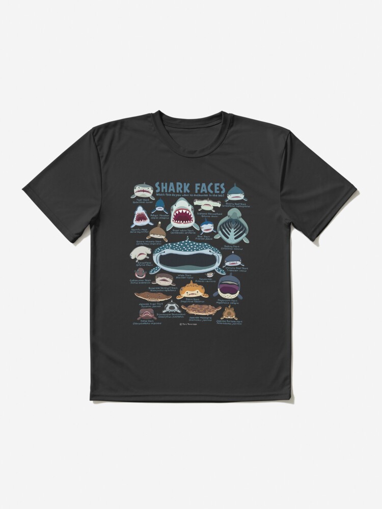 shark faces tshirt