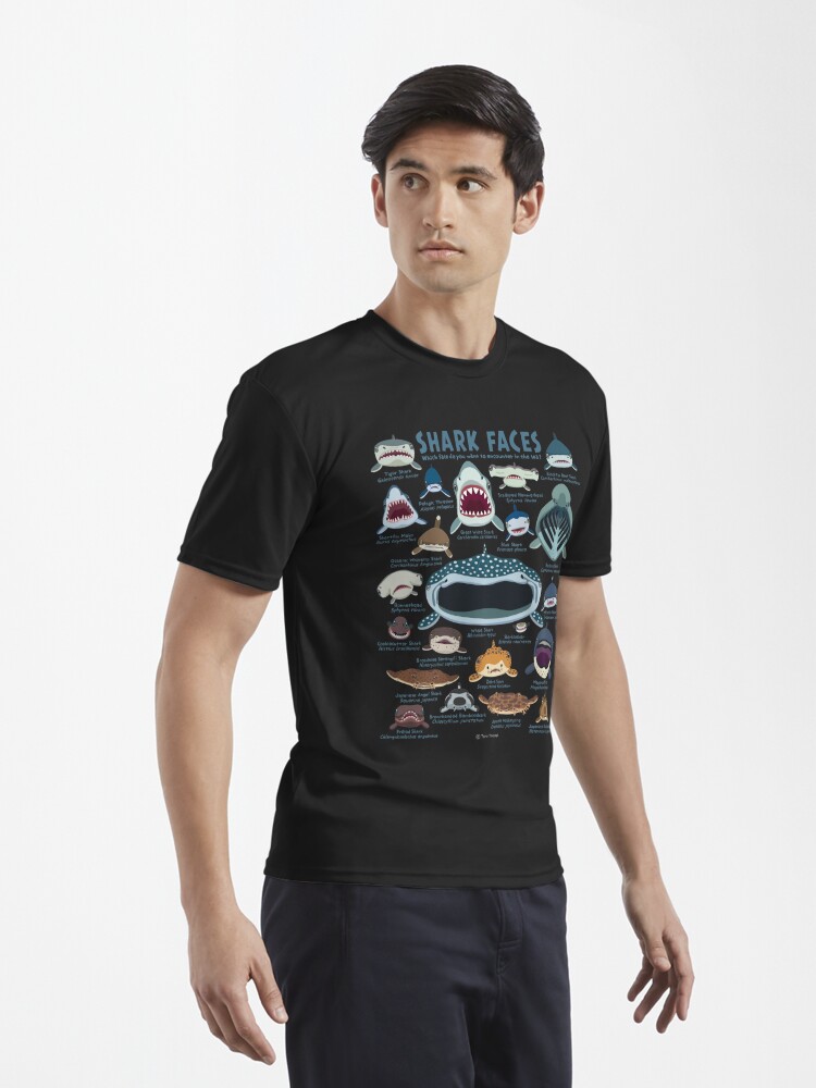 shark faces tshirt