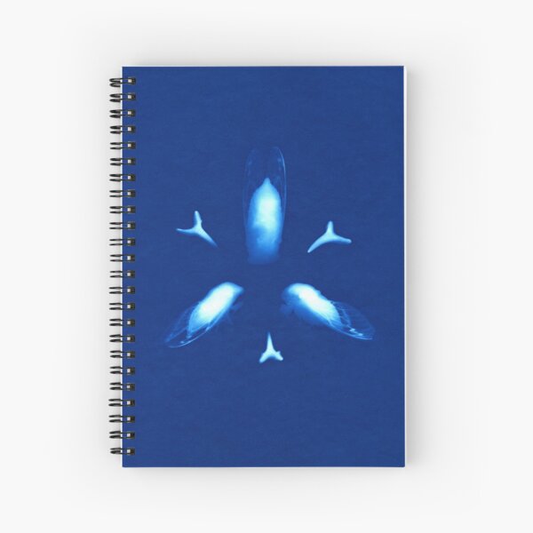 Cyanotype Cicadas and Fossil Shark Teeth Spiral Notebook