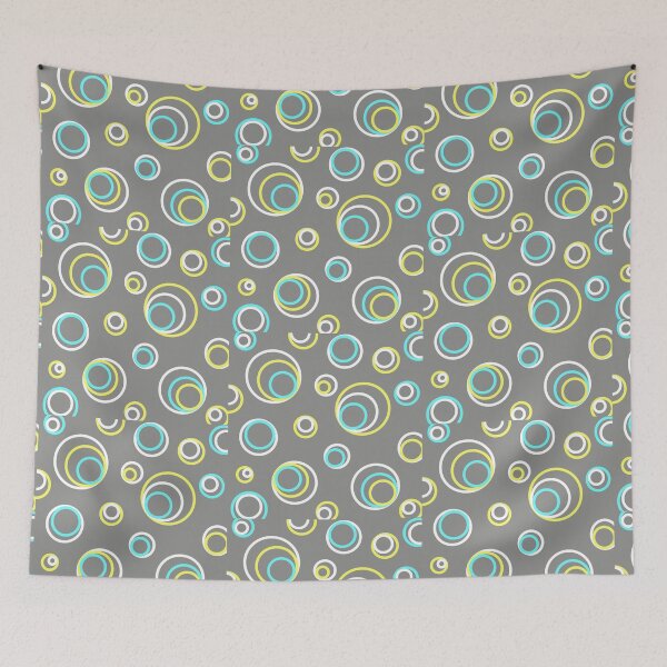 Item preview, Teal/Aqua Green White Concentric Circles in Gray background designed and sold by Ati-Ipsa.