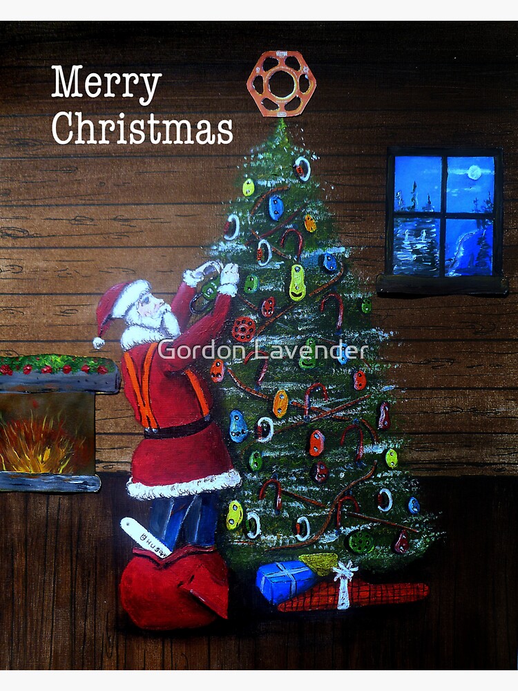 "Merry Christmas Arborist Tree Surgeons rigging tree" Sticker by