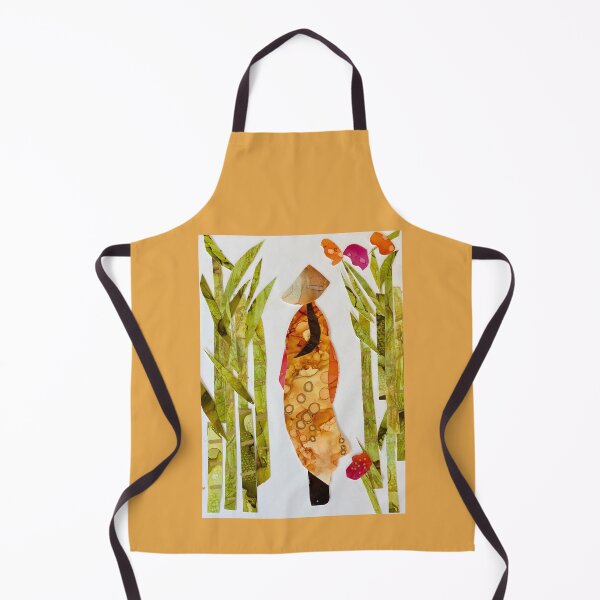 Item preview, Vietnamese Woman With Bamboo Alcohol Ink Collage designed and sold by Artfully Abstracted.