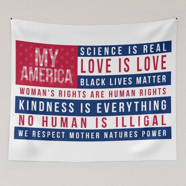 Item preview, My America - Love is Love, Science is Real, Kindness is Everything - Reversed American Flag designed and sold by MoClan-Graphics.