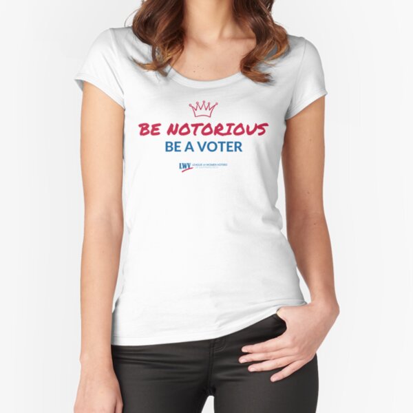 Be Notorious, Be a Voter - RBG - red and blue text Fitted Scoop T-Shirt