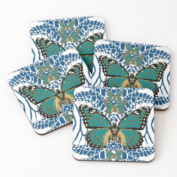 Item preview, TEAL COLOR MONARCH BUTTERFLY MODERN ART designed and sold by sharlesart.