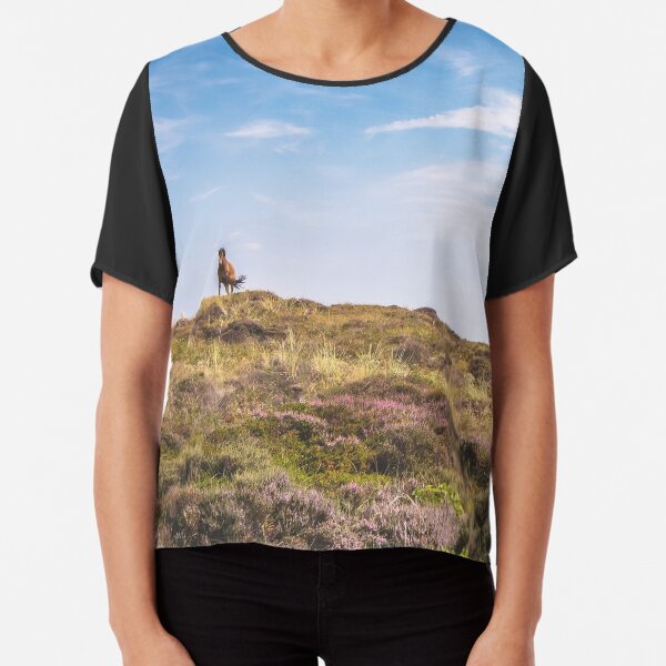 Wild horse on a hill Chiffon Top