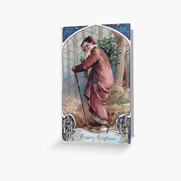 "A Merry Christmas" Vintage Santa Christmas Postcard (1905) Greeting Card