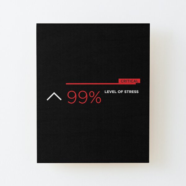 99% stress white Wood Mounted Print