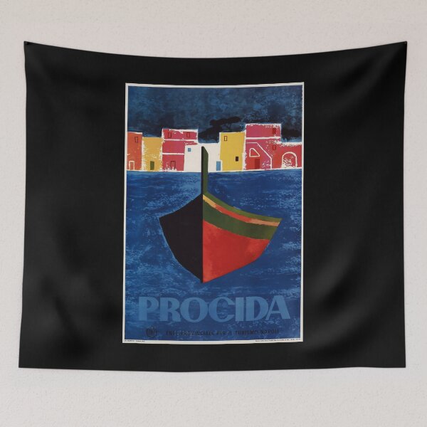 Item preview, Procida retro poster designed and sold by CorasPosters.