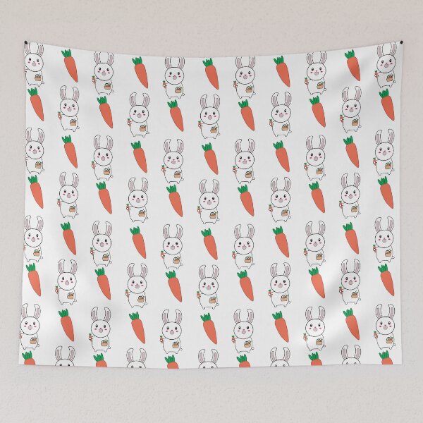 Item preview, adorable rabbit and carrot pattern design designed and sold by kmario.