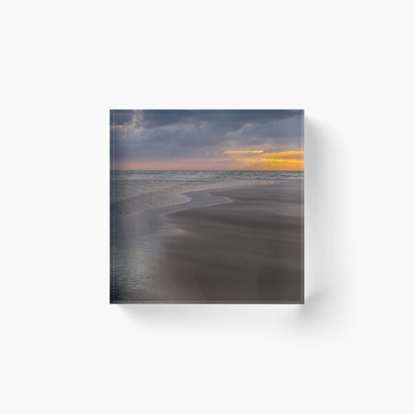 Sunrise over the ocean at the northern tip of Denmark Acrylic Block
