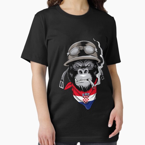 Item preview, Patriotic Croatian Motorist Biker Gorilla Flag Of Croatia Roots Nationalism designed and sold by VollLaser.