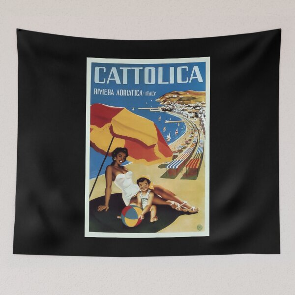 Item preview, Cattolica retro poster designed and sold by CorasPosters.