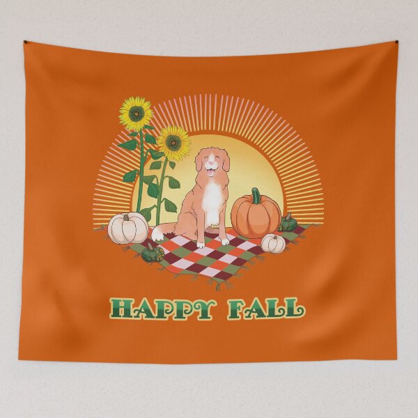 Item preview, Happy Fall - Vintage Style Autumn Toller Design (Pumpkin Spice) designed and sold by BlossomCreative.
