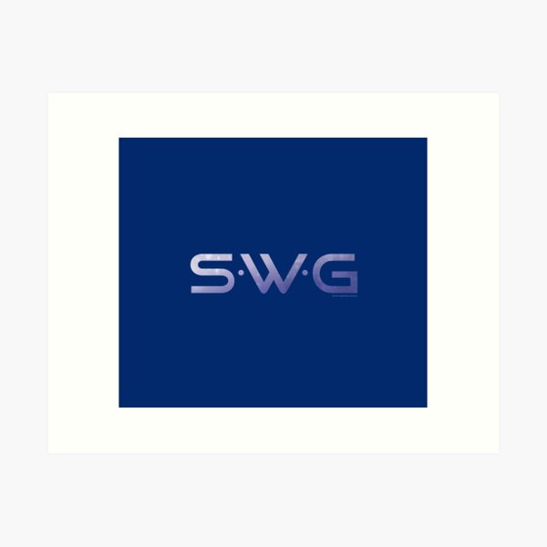 "SWG" (Single White Glove) purple gradient logo. Art Print