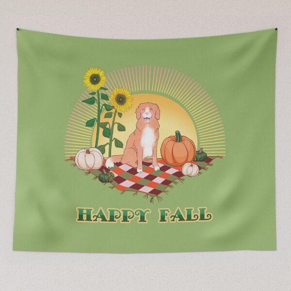 Item preview, Happy Fall - Vintage Style Autumn Toller Design (Sage) designed and sold by BlossomCreative.