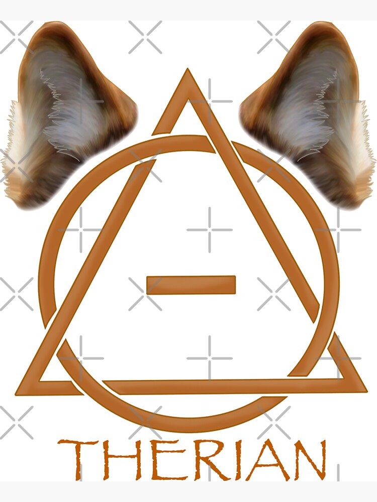 Canine ears Therian Theta Delta tan/sandy | Sticker