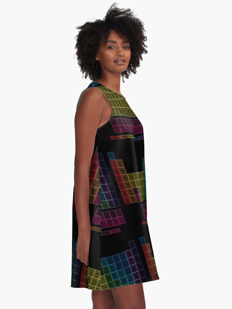 Alternate view of Muted Colors Periodic Table A-Line Dress
