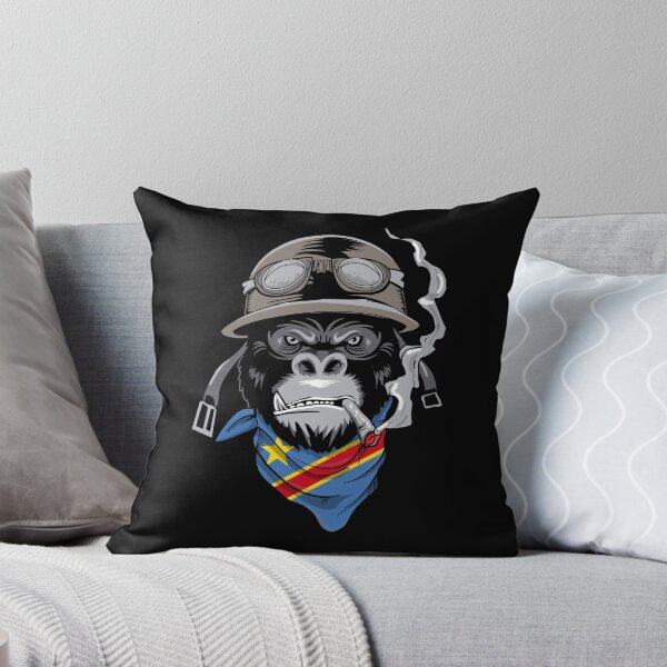 Item preview, Patriotic Congolese Motorist Biker Gorilla Democratic Republic of the Congo Flag Roots Nationalism designed and sold by VollLaser.