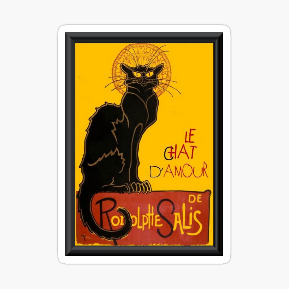 Page De Garde Caté Le Chat D Amour Black Cat Framed Vector" Greeting Card for Sale by taiche |  Redbubble