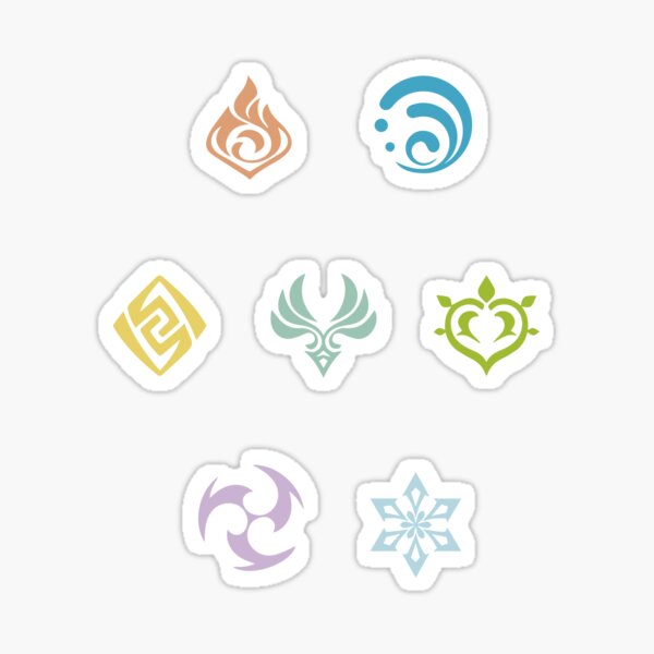 "Elements - Genshin Impact" Sticker by Chatot | Redbubble