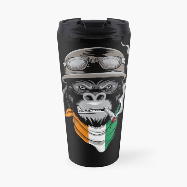 Patriotic Ivorian Motorist Biker Gorilla Flag Of Côte d'Ivoire Roots Nationalism Travel Mug
