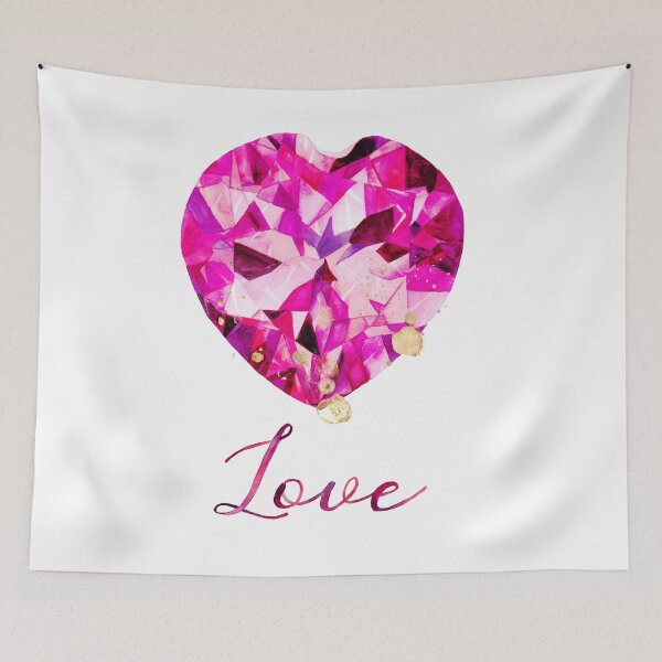 Aperçu de l'œuvre Love Gemstone Illustration aquarelle faux or créée et vendue par DaisyMarroquin.