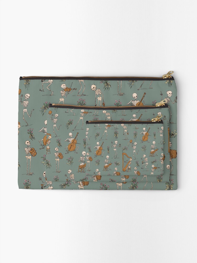 Alternate view of Skeleton orchestra Zipper Pouch