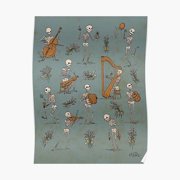Skeleton orchestra Poster