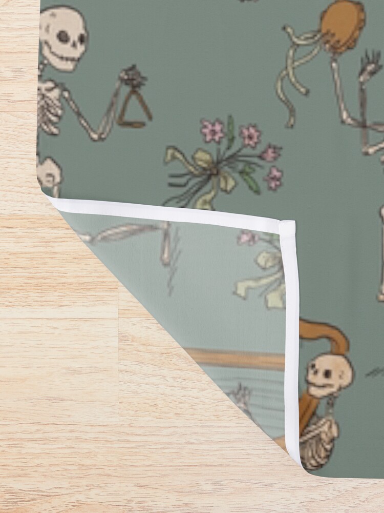 Alternate view of Skeleton orchestra Shower Curtain