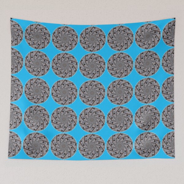 Item preview, Industrial Rivet Dots / Discs pattern (Neon Blue) designed and sold by TheEditrix.