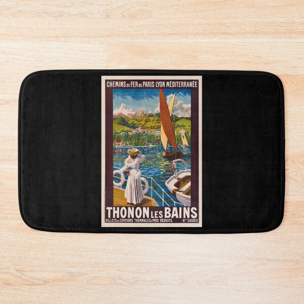 Item preview, Thonton les Bains retro poster designed and sold by CorasPosters.