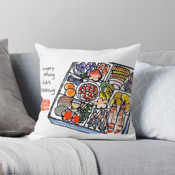 Japanese Cuisine (Osechi) Throw Pillow