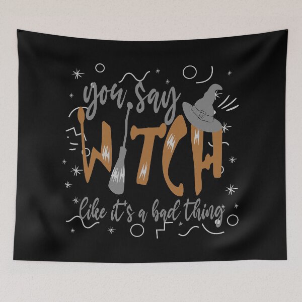 Item preview, You Say Witch Like It's A Bad Thing" Halloween Gift", Funny Halloween, Baddest Witch, Witches Tee, Witch Gift designed and sold by KC1max.