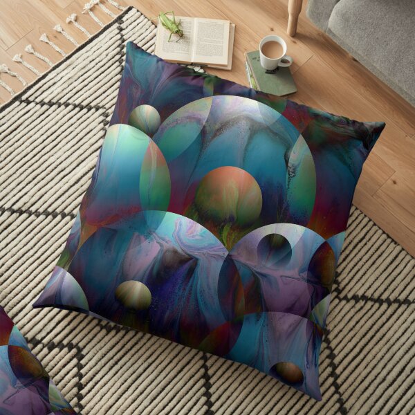 Orbs 2: round spheres abstract Floor Pillow