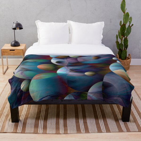 Orbs 2: round spheres abstract Throw Blanket