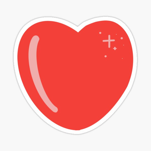 Red heart emoji Sticker for Sale by designsbyzw