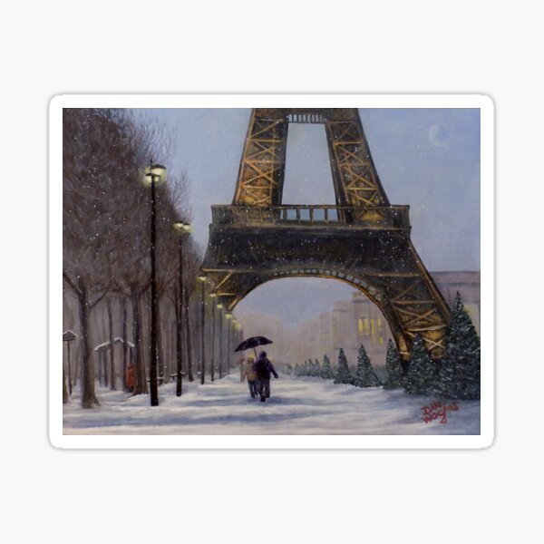 Eiffel tower in the snow Sticker
