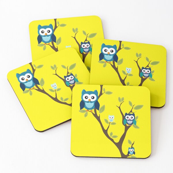 Item preview, Owls in Tree - yellow  designed and sold by MarcSabuncu.