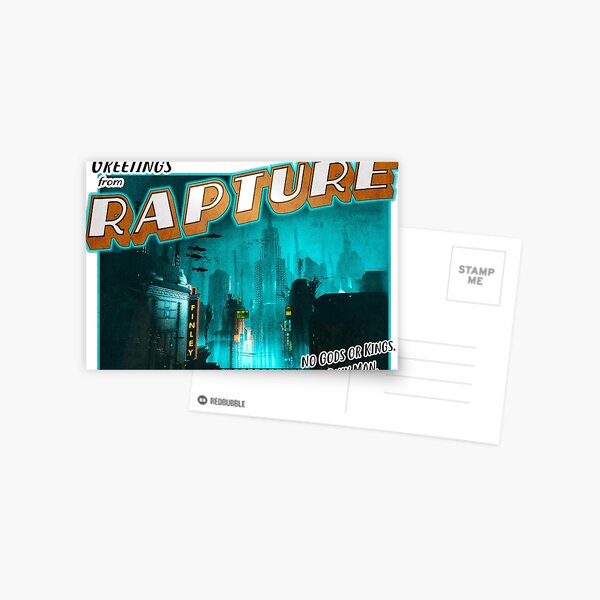 Item preview, Bioshock Inspired 'Greetings from Rapture' Vintage / Retro Postcard Weathered Design designed and sold by Mercy Apparel.