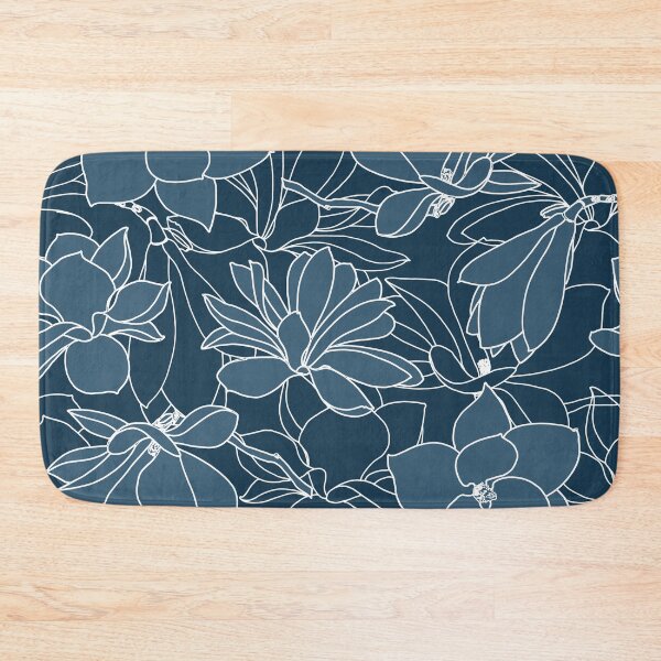 Item preview, Magnolia flower. Floral seamless pattern dark blue designed and sold by Yulia Chepurova.