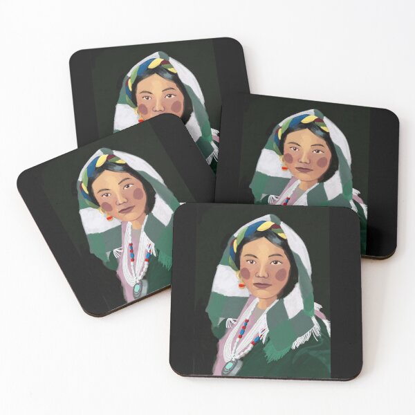 Item preview, Traditional Tibetan Woman Portrait  designed and sold by AudreyBagelArt.