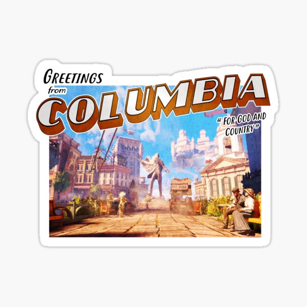 Item preview, Bioshock Infinite Inspired 'Greetings from Columbia' Vintage / Retro Postcard Weathered Design designed and sold by Mercy Apparel.