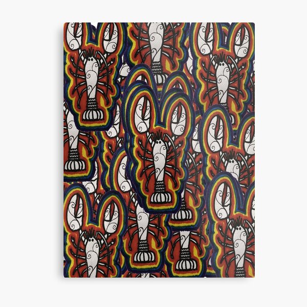 Lobster and Rainbow Metal Print