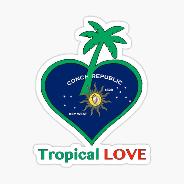 Key West Conch RepublicTropical Love Sticker