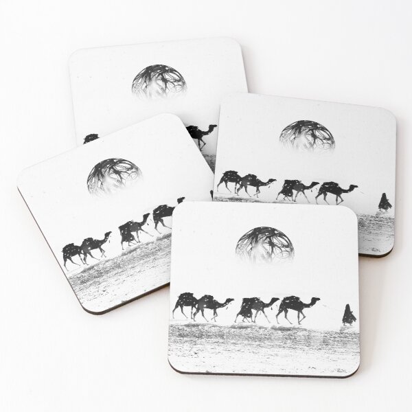 Item preview, Camels Being Lead Through Abstract Desert designed and sold by Infatuation (Alec MacDonald).